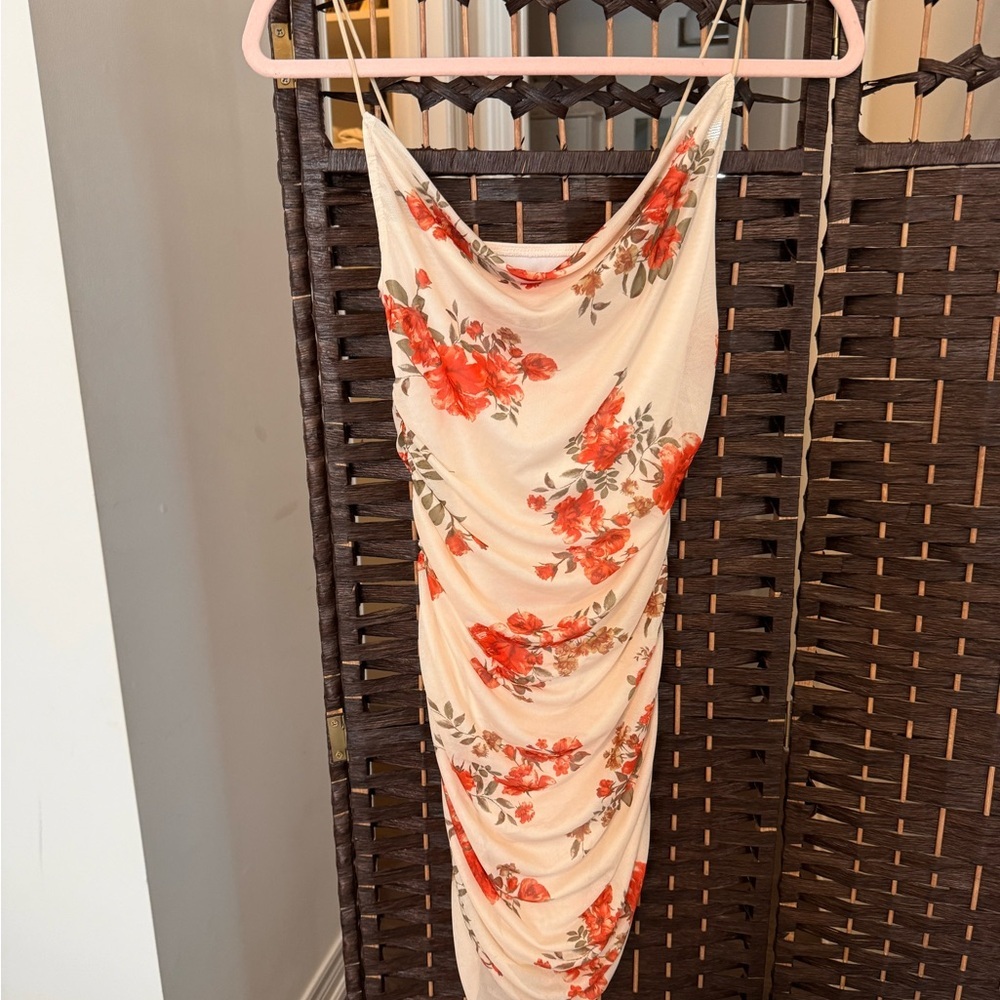 Floral Print Cream Dress